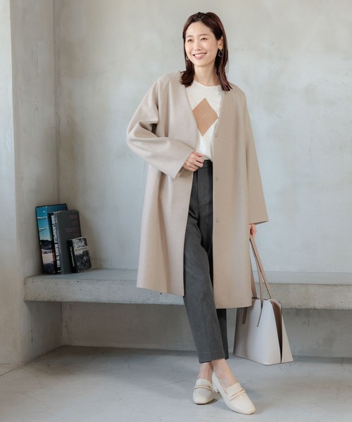 GLOBAL WORK（グローバルワーク）の「あったかスゴラクストレッチスリムテーパードパンツ/967724（その他パンツ・レディース・カーキ/オフホワイト/杢グレー/ネイビー/ブラック・LARGE/X-LARGE/MEDIUM/X-SMALL/XX-LARGE/SMALL）」の9枚目の写真