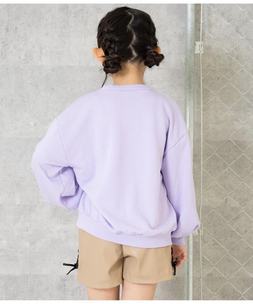 ANAP kids（アナップキッズ）の「パール付き刺繍裏毛スウェットトレーナー（スウェット・キッズ・ブラック/ラベンダー・120cm/130cm/100cm/110cm）」の11枚目の写真