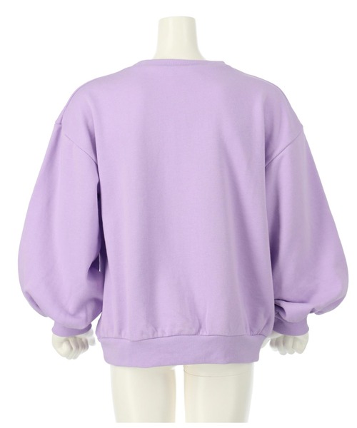 ANAP kids（アナップキッズ）の「パール付き刺繍裏毛スウェットトレーナー（スウェット・キッズ・ブラック/ラベンダー・120cm/130cm/100cm/110cm）」の6枚目の写真