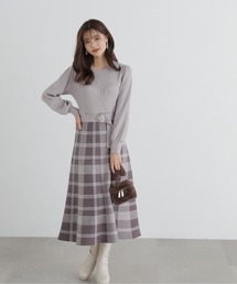 PROPORTION BODY DRESSING | ラメチェックドッキングニットワンピース / 1214140103(ワンピース)