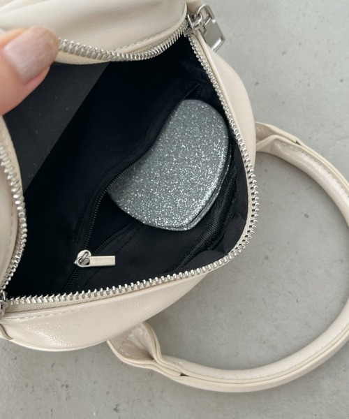 セール】エナメル外ポケット付きミニボストンバッグ（ボストン