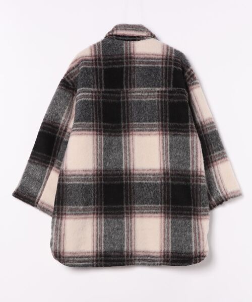 BACK NUMBER（バックナンバー）の「【BACK NUMBER】チェック柄シャギーアウター（その他アウター・レディース・イエロー/レッド・L/M）」の3枚目の写真