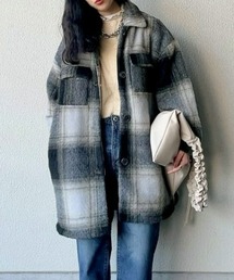 BACK NUMBER | 【BACK NUMBER】チェック柄シャギーアウター(その他アウター)