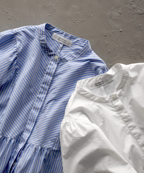 apartment department（アパートメントデパートメント）の「ブザム切り替え ボリュームスリーブブラウス（シャツ/ブラウス・レディース・オフホワイト/ブルー・M）」の15枚目の写真