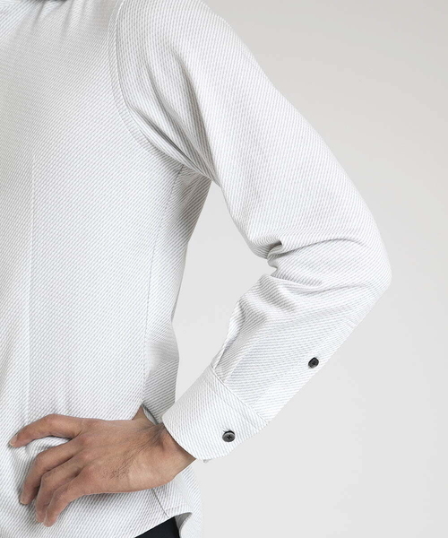 MICHEL KLEIN HOMME (ミッシェルクランオム)の「【2024年モデル】《日本製》ストレッチラッセルシャツ(シャツ/ブラウス・メンズ・ホワイト/ライトグレー/ライトブルー・MEDIUM/LARGE/X-LARGE)」の20枚目の写真