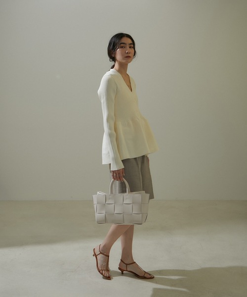 SALON adam et rope'（サロン アダム エ ロペ）の「イントレチャートトートバッグ（トートバッグ・レディース・イエロー/ブラック/ホワイト系その他・FREE）」の8枚目の写真