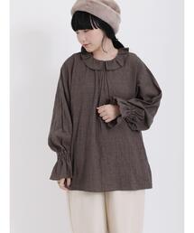 Samansa Mos2 | 襟フリルメローブラウス(シャツ/ブラウス)
