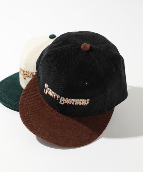 schott(ショット)の「【SCHOTT】バイカラーコーデュロイキャップ SC041(キャップ・メンズ・ホワイト/ブラック・FREE)」の2枚目の写真