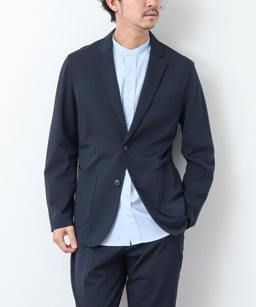 NOLLEY’S(ノーリーズ)の「《一部セットアップ対応》ストレッチジャージ イージージャケット(テーラードジャケット・メンズ・グレイッシュベージュ/ネイビー・L/S/M)」の8枚目の写真