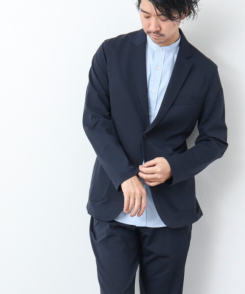 NOLLEY’S(ノーリーズ)の「《一部セットアップ対応》ストレッチジャージ イージージャケット(テーラードジャケット・メンズ・グレイッシュベージュ/ネイビー・L/S/M)」の9枚目の写真