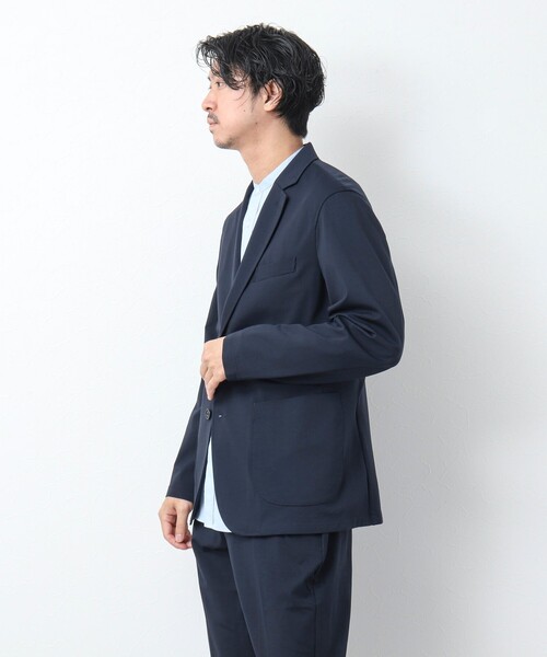 NOLLEY’S(ノーリーズ)の「《一部セットアップ対応》ストレッチジャージ イージージャケット(テーラードジャケット・メンズ・グレイッシュベージュ/ネイビー・L/S/M)」の12枚目の写真