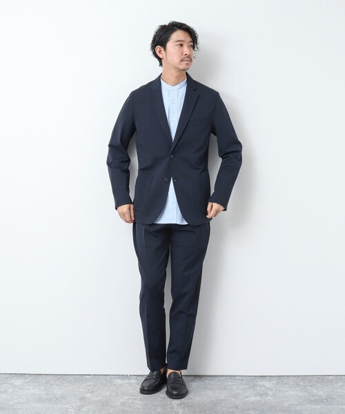 NOLLEY’S(ノーリーズ)の「《一部セットアップ対応》ストレッチジャージ イージージャケット(テーラードジャケット・メンズ・グレイッシュベージュ/ネイビー・L/S/M)」の14枚目の写真