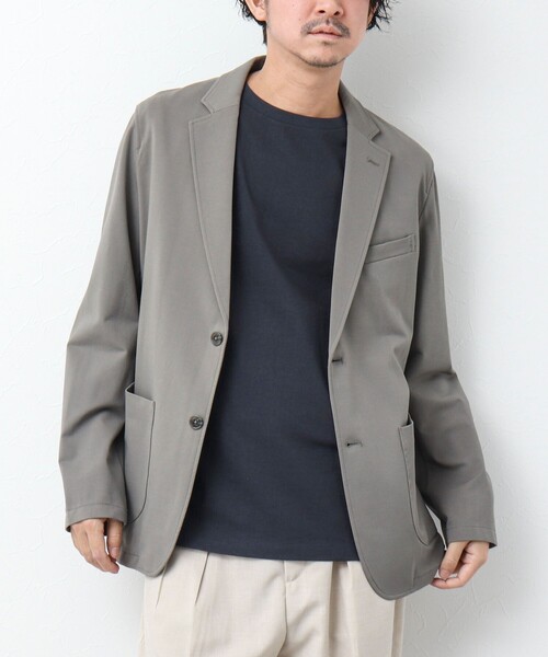 NOLLEY’S(ノーリーズ)の「《一部セットアップ対応》ストレッチジャージ イージージャケット(テーラードジャケット・メンズ・グレイッシュベージュ/ネイビー・L/S/M)」の16枚目の写真