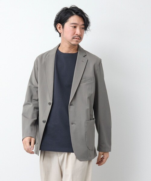 NOLLEY’S(ノーリーズ)の「《一部セットアップ対応》ストレッチジャージ イージージャケット(テーラードジャケット・メンズ・グレイッシュベージュ/ネイビー・L/S/M)」の18枚目の写真