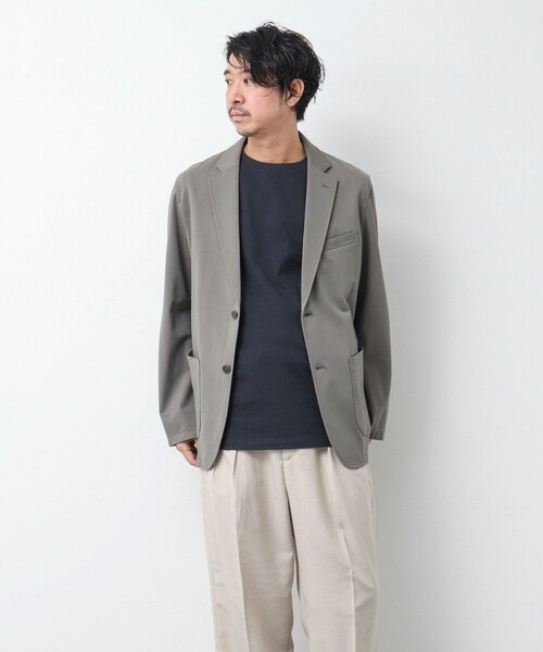 NOLLEY’S(ノーリーズ)の「《一部セットアップ対応》ストレッチジャージ イージージャケット(テーラードジャケット・メンズ・グレイッシュベージュ/ネイビー・L/S/M)」の20枚目の写真