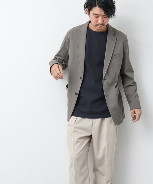 NOLLEY’S(ノーリーズ)の「《一部セットアップ対応》ストレッチジャージ イージージャケット(テーラードジャケット・メンズ・グレイッシュベージュ/ネイビー・L/S/M)」の21枚目の写真