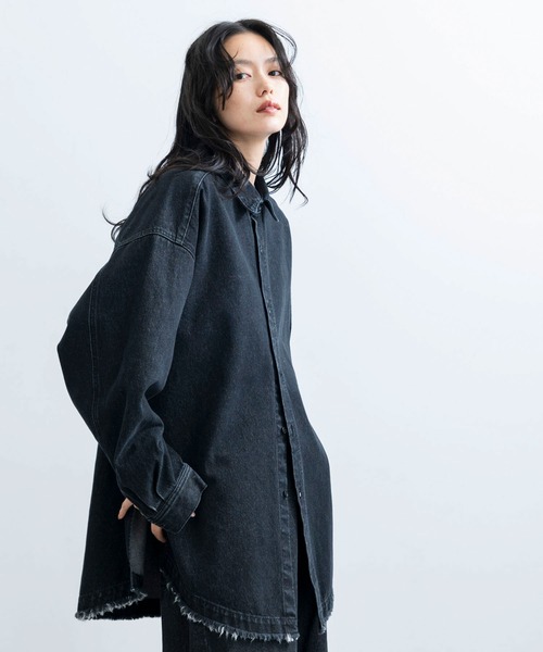 JUNRED（ジュンレッド）の「ヴィンテージデニムマキシシャツ（シャツ/ブラウス・メンズ・オフホワイト/ブラック/ネイビー・L/M/S）」の6枚目の写真