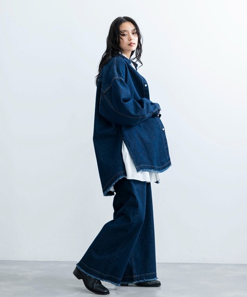 JUNRED（ジュンレッド）の「ヴィンテージデニムマキシシャツ（シャツ/ブラウス・メンズ・オフホワイト/ブラック/ネイビー・L/M/S）」の13枚目の写真