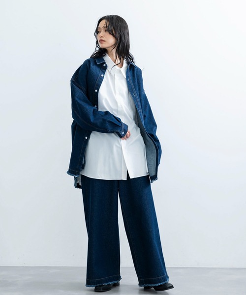 JUNRED（ジュンレッド）の「ヴィンテージデニムマキシシャツ（シャツ/ブラウス・メンズ・オフホワイト/ブラック/ネイビー・L/M/S）」の14枚目の写真