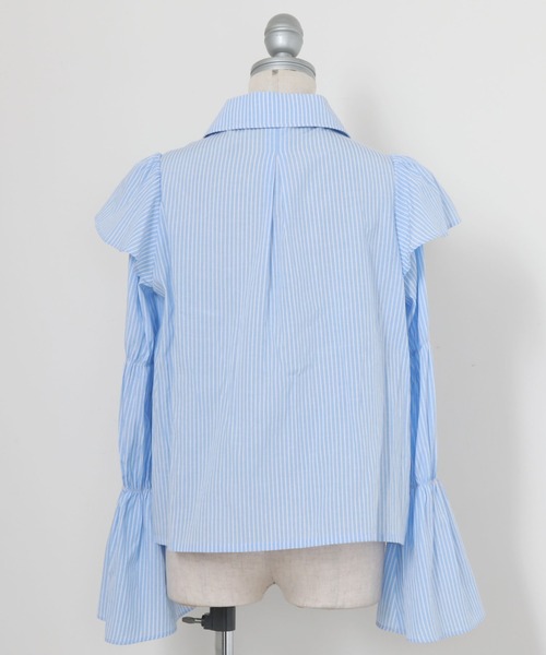 Cheek（チーク）の「キャンディースリーブ袖シャーリングシャツ（シャツ/ブラウス・レディース・カーキ/サックスブルー/オフホワイト・MEDIUM）」の20枚目の写真