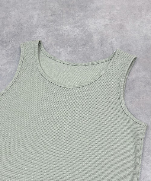 ad thie（アドティエ）の「ベーシック クルーネックタンクトップ（タンクトップ・レディース・グリーン/ライトグリーン/ピンク/パープル/グレー/オフホワイト/アイボリー/ブラック/ライトブルー/ミント/チャコール/ブラウン/カーキ・MEDIUM/LARGE/LL）」の16枚目の写真