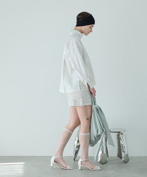 Aunt Marie's(アントマリーズ)の「スタンドカラーハーフジップアノラック(パーカー・レディース・ホワイト/ブラック・FREE)」の8枚目の写真