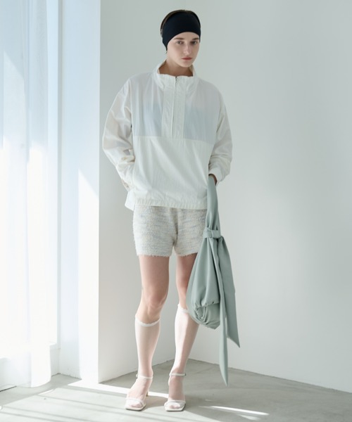 Aunt Marie's(アントマリーズ)の「スタンドカラーハーフジップアノラック(パーカー・レディース・ホワイト/ブラック・FREE)」の11枚目の写真