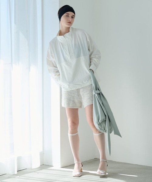 Aunt Marie's(アントマリーズ)の「スタンドカラーハーフジップアノラック(パーカー・レディース・ホワイト/ブラック・FREE)」の12枚目の写真