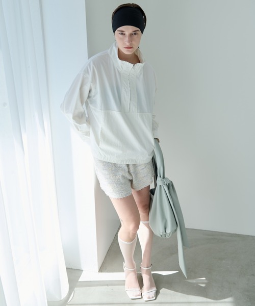 Aunt Marie's(アントマリーズ)の「スタンドカラーハーフジップアノラック(パーカー・レディース・ホワイト/ブラック・FREE)」の14枚目の写真