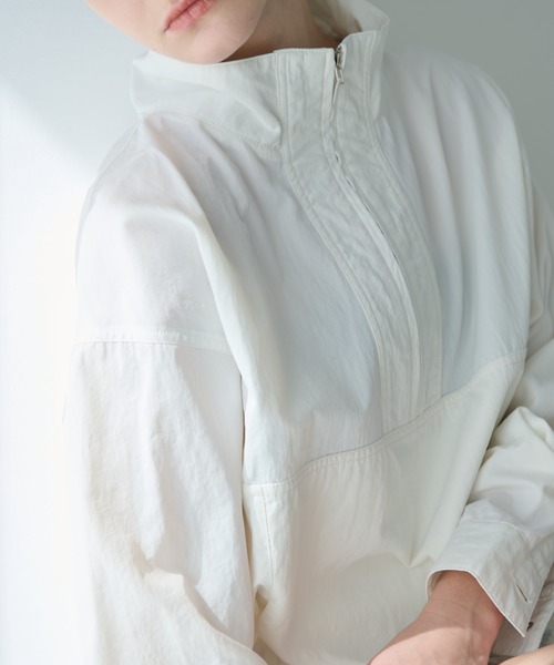 Aunt Marie's(アントマリーズ)の「スタンドカラーハーフジップアノラック(パーカー・レディース・ホワイト/ブラック・FREE)」の17枚目の写真