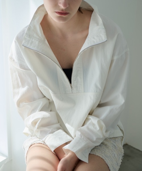 Aunt Marie's(アントマリーズ)の「スタンドカラーハーフジップアノラック(パーカー・レディース・ホワイト/ブラック・FREE)」の21枚目の写真