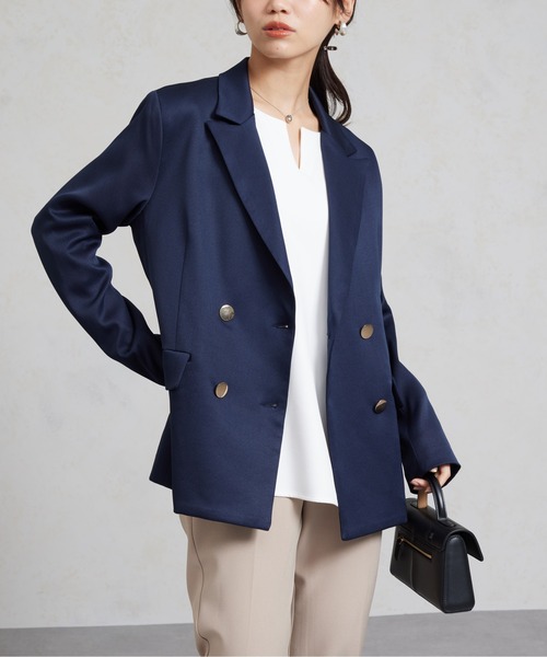 Chez toi（シェトワ）の「GLDボタンテーラードジャケット（テーラードジャケット・レディース・ネイビー/ベージュ/グレー・FREE）」の7枚目の写真