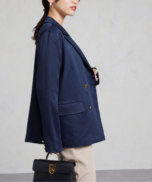 Chez toi（シェトワ）の「GLDボタンテーラードジャケット（テーラードジャケット・レディース・ネイビー/ベージュ/グレー・FREE）」の10枚目の写真