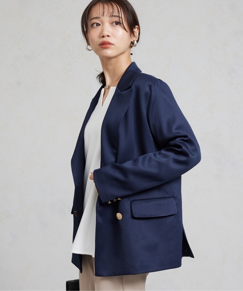 Chez toi（シェトワ）の「GLDボタンテーラードジャケット（テーラードジャケット・レディース・ネイビー/ベージュ/グレー・FREE）」の14枚目の写真