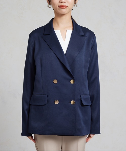 Chez toi（シェトワ）の「GLDボタンテーラードジャケット（テーラードジャケット・レディース・ネイビー/ベージュ/グレー・FREE）」の16枚目の写真