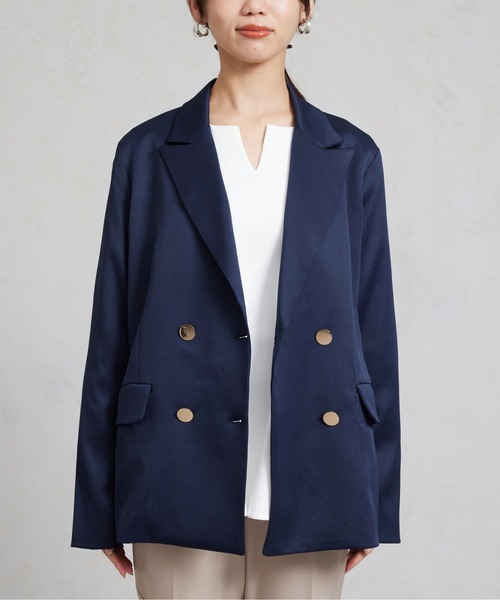 Chez toi（シェトワ）の「GLDボタンテーラードジャケット（テーラードジャケット・レディース・ネイビー/ベージュ/グレー・FREE）」の17枚目の写真