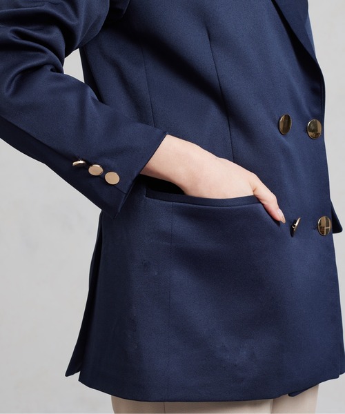 Chez toi（シェトワ）の「GLDボタンテーラードジャケット（テーラードジャケット・レディース・ネイビー/ベージュ/グレー・FREE）」の20枚目の写真