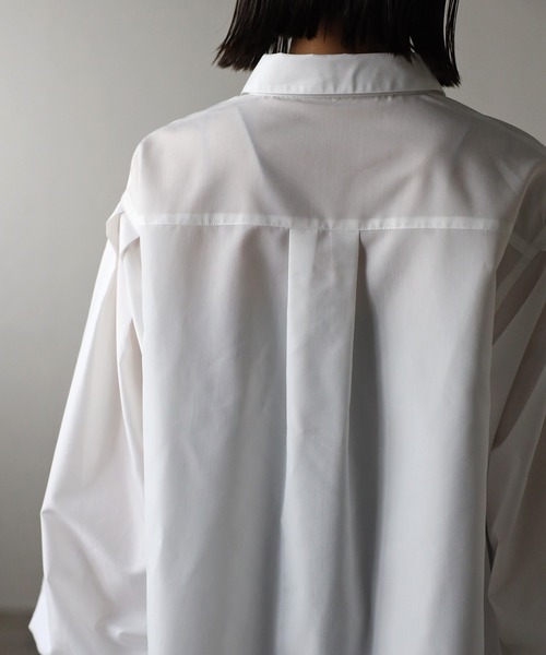 Bonjour Sagan(ボンジュールサガン)の「裾フレアバルーンスリーブシャツブラウス(シャツ/ブラウス・レディース・サックスブルー/オフホワイト・FREE)」の17枚目の写真