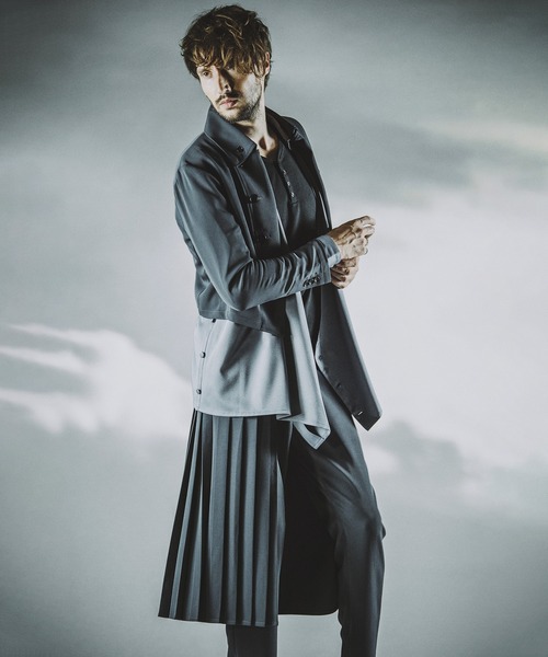 NO ID.(ノーアイディ)の「プリーツラップスカート(スカート・メンズ・ネイビー/グレー/ブラック・ONE SIZE)」の7枚目の写真