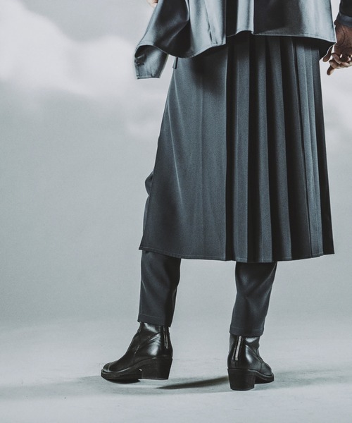 NO ID.(ノーアイディ)の「プリーツラップスカート(スカート・メンズ・ネイビー/グレー/ブラック・ONE SIZE)」の19枚目の写真