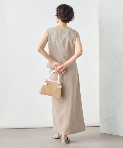 NOLLEY’S Sophi（ノーリーズソフィ）の「《セットアップ対応》ウォッシャブル麻調合繊ロングスカート（スカート・レディース・ベージュ/ブラック・38/36）」の5枚目の写真