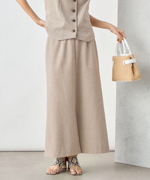 NOLLEY’S Sophi（ノーリーズソフィ）の「《セットアップ対応》ウォッシャブル麻調合繊ロングスカート（スカート・レディース・ベージュ/ブラック・38/36）」の10枚目の写真