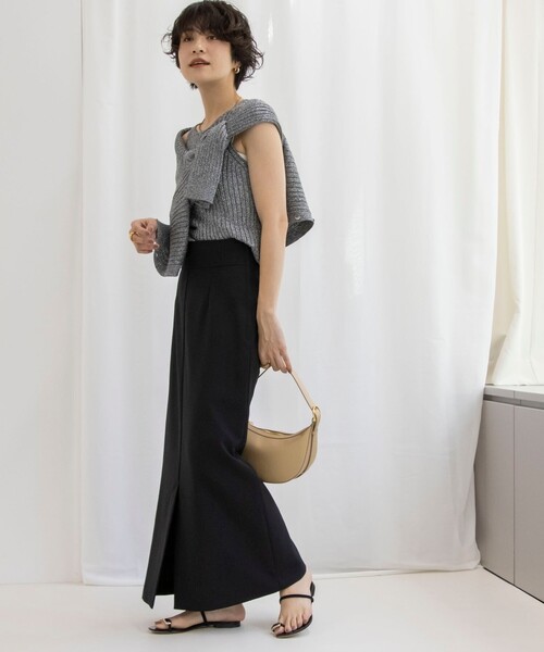 セール】《セットアップ対応》ウォッシャブル麻調合繊ロングスカート