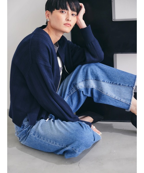 AMERICAN HOLIC（アメリカンホリック）の「切替フレアデニム（デニムパンツ・レディース・インディゴブルー・XS/S/M/L）」の2枚目の写真