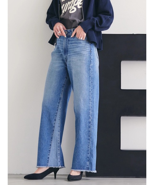 AMERICAN HOLIC（アメリカンホリック）の「切替フレアデニム（デニムパンツ・レディース・インディゴブルー・XS/S/M/L）」の4枚目の写真