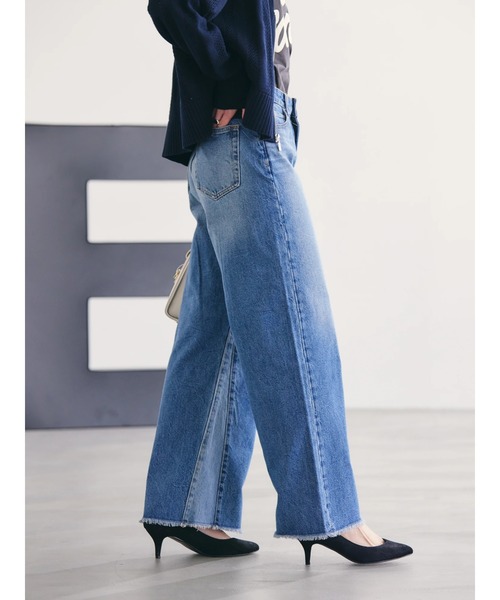 AMERICAN HOLIC（アメリカンホリック）の「切替フレアデニム（デニムパンツ・レディース・インディゴブルー・XS/S/M/L）」の6枚目の写真