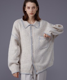 COLOR NEP YARN STITCH KNIT SHIRT CARDIGAN / カラーネップステッチニットシャツカーディガン