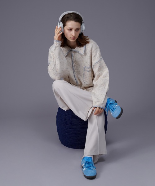 ONCILY（オンシェリー）の「COLOR NEP YARN STITCH KNIT SHIRT CARDIGAN / カラーネップステッチニットシャツカーディガン（シャツ/ブラウス・メンズ・アイボリー/ネイビー・MEDIUM/LARGE）」の20枚目の写真