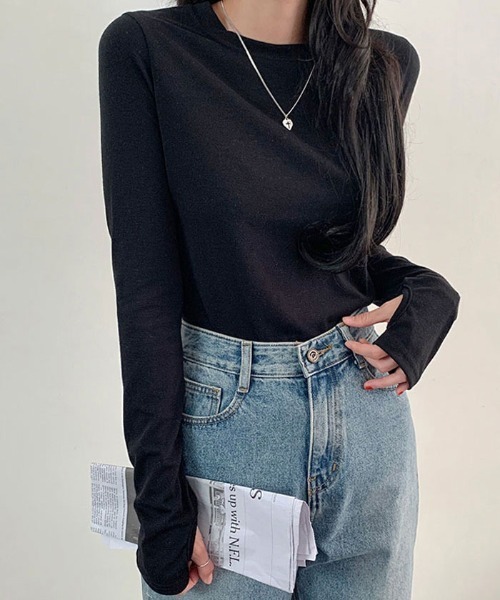 VIVID LADY(ビビッドレディー)の「トレンディなデザインのウォーマーtシャツ Y2K(Tシャツ/カットソー・レディース・チャコールグレー/グレー/ブルー/スカイブルー/アイボリー/ブラック/ブラウン/パープル/ベージュ・FREE)」の3枚目の写真