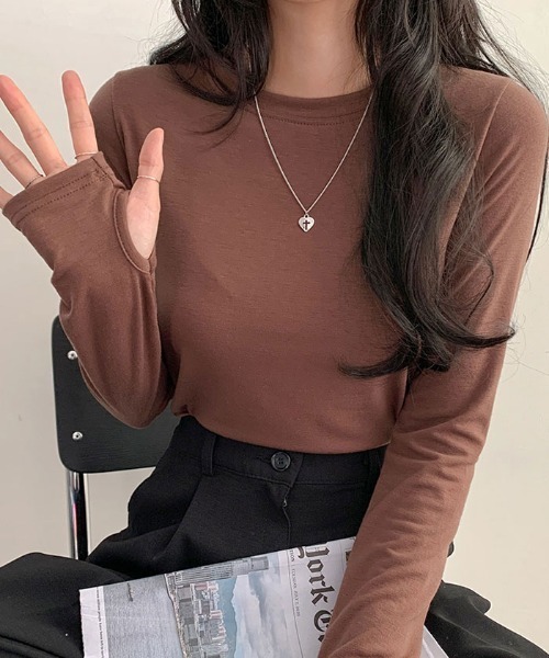 VIVID LADY(ビビッドレディー)の「トレンディなデザインのウォーマーtシャツ Y2K(Tシャツ/カットソー・レディース・チャコールグレー/グレー/ブルー/スカイブルー/アイボリー/ブラック/ブラウン/パープル/ベージュ・FREE)」の21枚目の写真